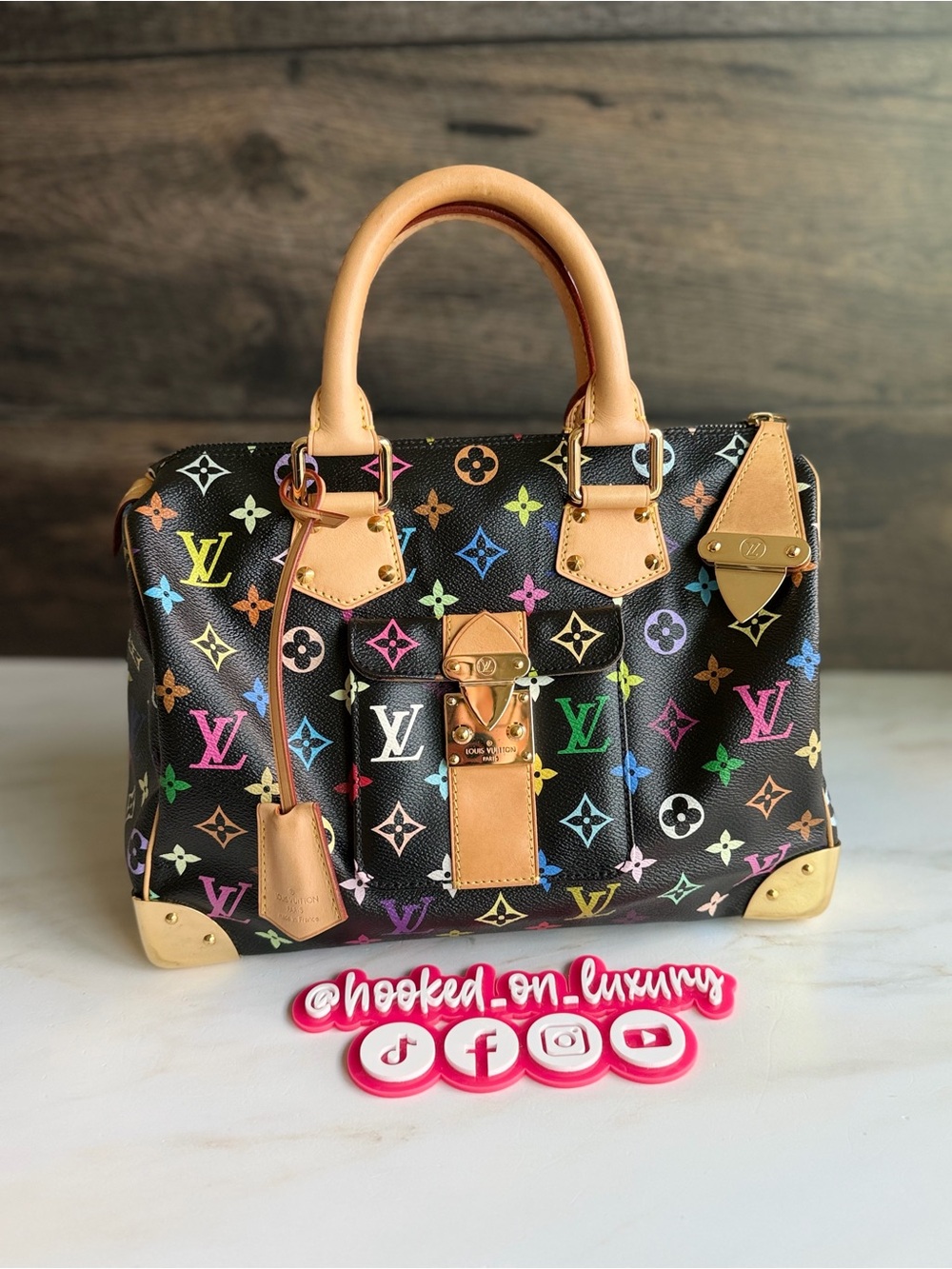 Authentic Louis Vuitton Takashi Murakami Speedy 30 White Multicolor Handbag EUC